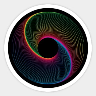 Gradient line art of circle rainbow Sticker